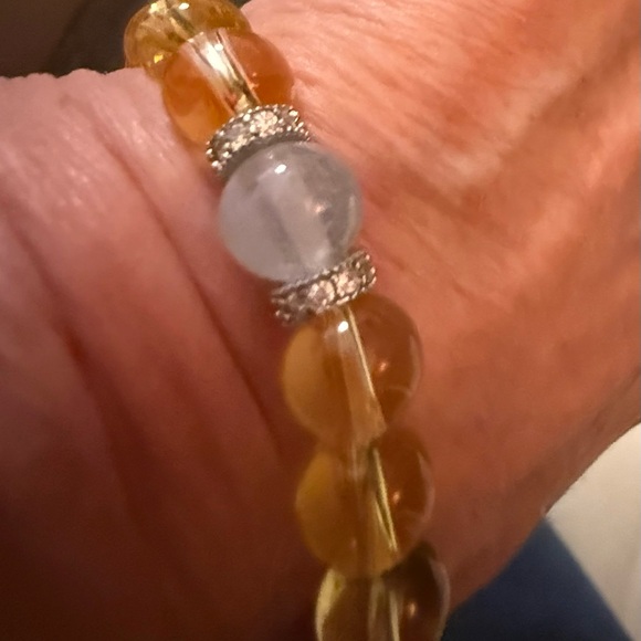 Elegant Citrin and moonstone bracelet Beaded Earrings Bracelet - Picture 3 of 3